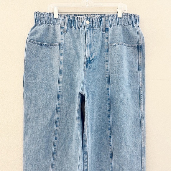 Madewell Pull On Balloon Barrel Jeans Womens XL Light Denim Wash Casual Comfy - Picture 7 of 13